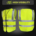 Deluxe Adult High Visibility Safety Vest With Clear ID Pocket - BagsInBulk.com