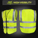 Deluxe Adult High Visibility Safety Vest With Clear ID Pocket - BagsInBulk.com