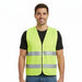 Zippered High Visibility Safety Vest With Reflective Strips - BagsInBulk.com