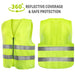 Adult Zippered High Visibility Safety Vest With Reflective Straps - BagsInBulk.com