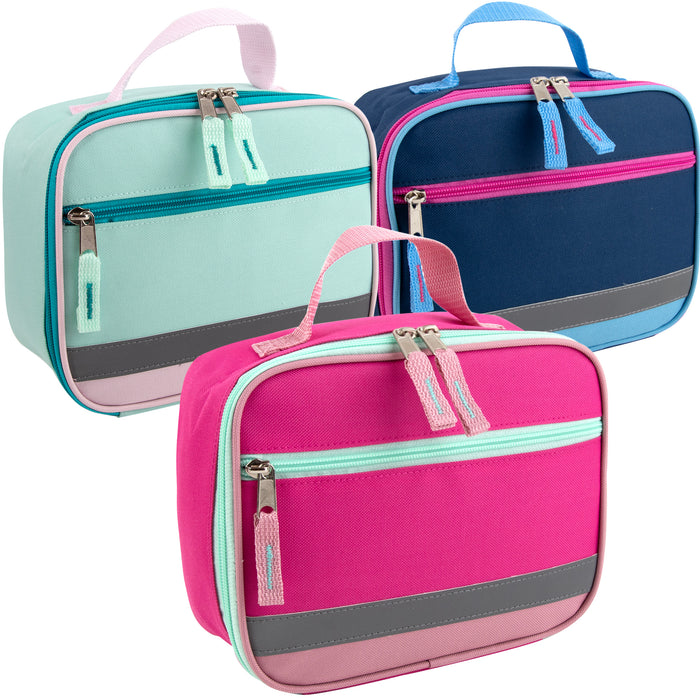 Fridge Pak Reflective Strap Lunch Bag - 3 Girl Colors - BagsInBulk.com