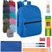 15-inch Basic Backpack with 12-Piece School Supplies Kit - 12 Colors - BagsInBulk.com