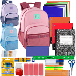 Trailmaker Daisy Chain Two Tone Backpack with 45-Piece School Supply Kit - Girls - BagsInBulk.com