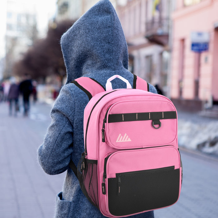 17 Inch Multi- Mesh Pocket Daisy Chain Backpack- Girls -  Single Colors - BagsInBulk.com