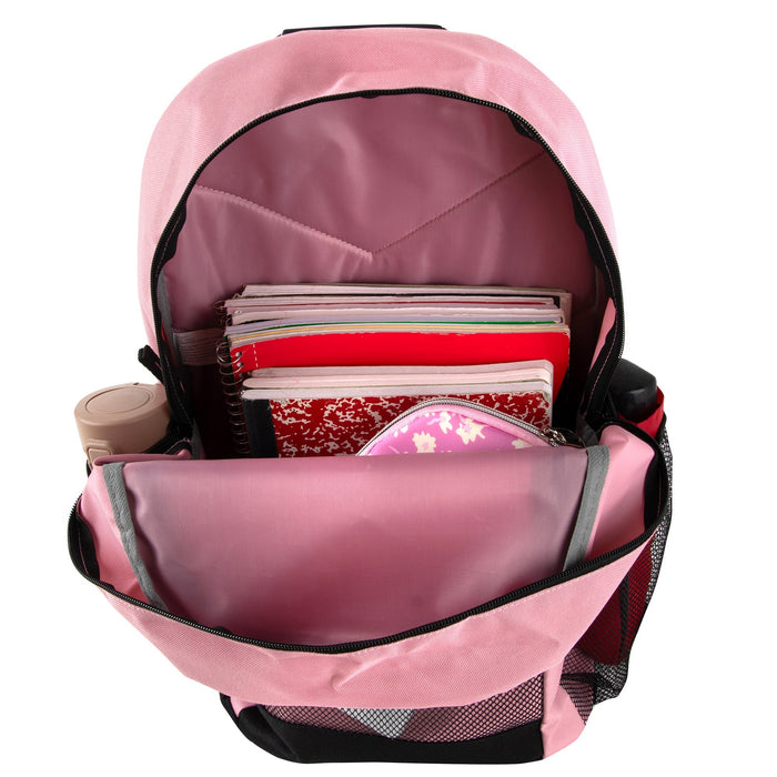 18-Inch Multi-Pocket Reflective Backpack -  3 Girls Colors - BagsInBulk.com