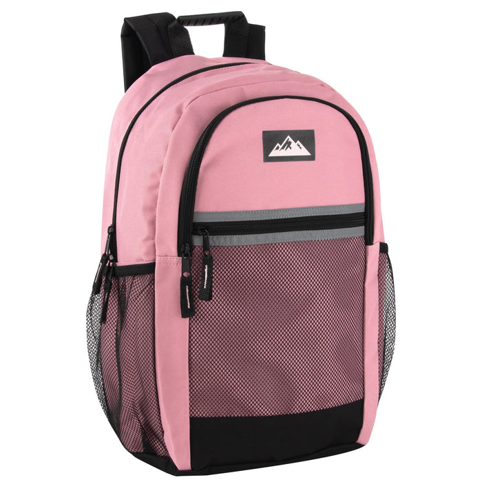 18-Inch Multi-Pocket Reflective Backpack -  3 Girls Colors - BagsInBulk.com