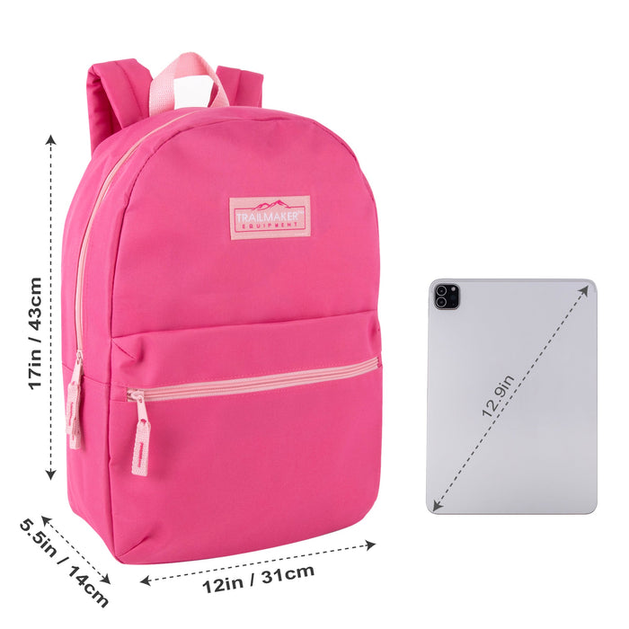 Trail Maker Bulk Backpacks For Kids, Adults 24 Pack Wholesale Multipocket Backpacks For School In Bulk With Padded Straps Boys Color Pack