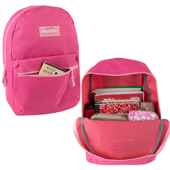 Trail maker (24 Pack) Classic 17 Inch Backpacks in Bulk Wholesale Back Packs for Boys and Girls (Multi Assorted 12 colors Pack) Trail maker (24 Pack) Classic 17 Inch Backpacks in Bulk Wholesale Back Packs for Boys and Girls (Multi Assorted 12 colors Pack)