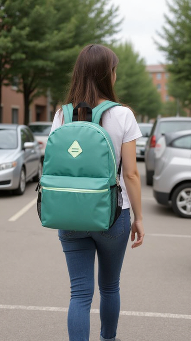 19 Inch Lash Tab Backpack w Side Mesh Pockets - Girls Colors - BagsInBulk.com