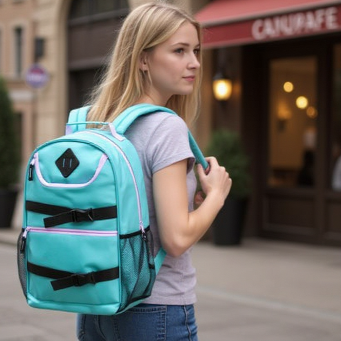 18 Inch Double Buckle Backpack - 4 Girls Colors - BagsInBulk.com