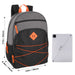 Wholesale 17 Inch Multi Pocket Bungee Backpack - 5 Colors - BagsInBulk.com