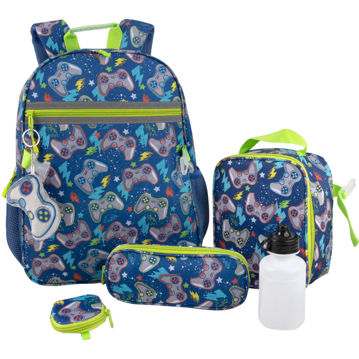 6 In 1 Gamer Themed Printed Backpacks Including bottle, Lunch Bag, Pencil Case & Accessory Pouch (Copy)