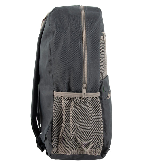 17 Inch Trailmaker Double Front Pocket Backpack with Side Mesh Pocket - 4 Colors - BagsInBulk.com
