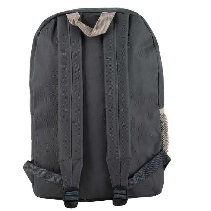 17 Inch Trailmaker Double Front Pocket Backpack with Side Mesh Pocket - 4 Colors - BagsInBulk.com