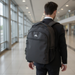 18-inch Rubberized Soft Touch Backpack w Laptop Sleeve - Black - BagsInBulk.com