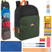 15-inch Two-Tone Backpack with 12-Piece School Supply Kit - 5 Colors - BagsInBulk.com