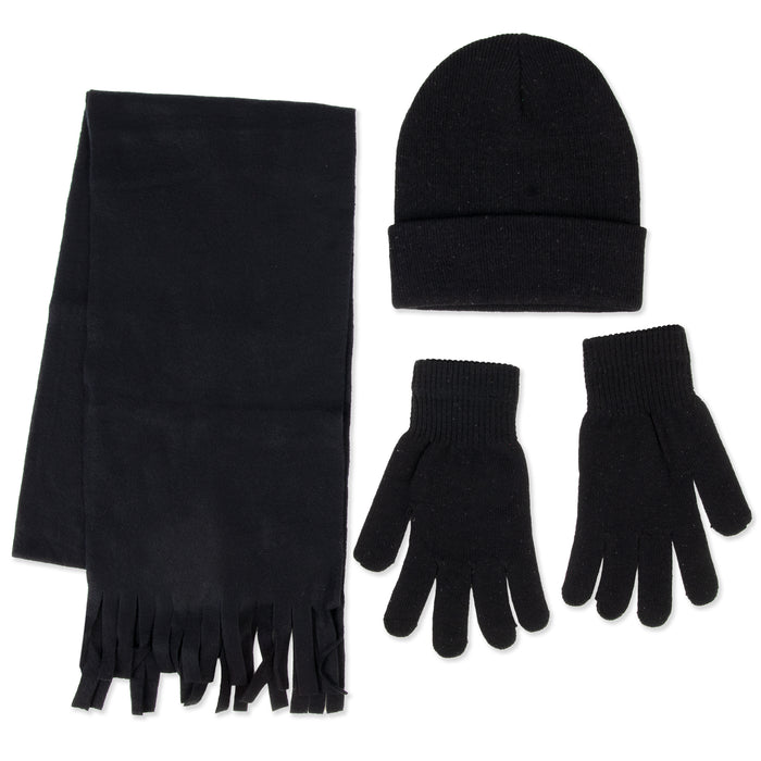 Winter Accessories Set with Hat, Gloves, & Scarf - Assorted Colors