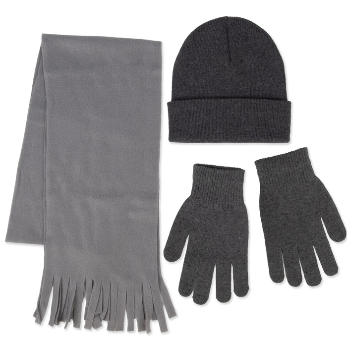 Winter Accessories Set with Hat, Gloves, & Scarf - Assorted Colors