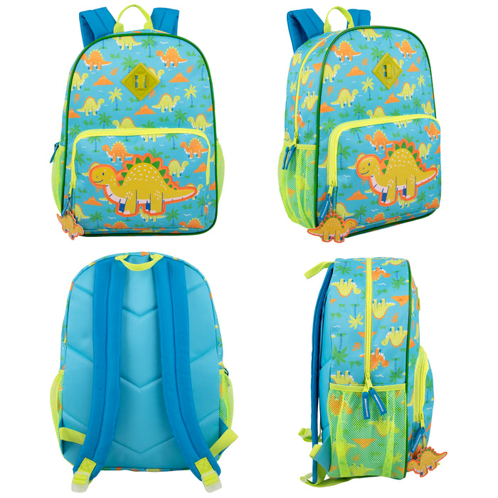 6-in-1 Bulk Children's Dinosaur Printed Backpack Set with Lunch Bag, Pencil Case & Tech Pouch