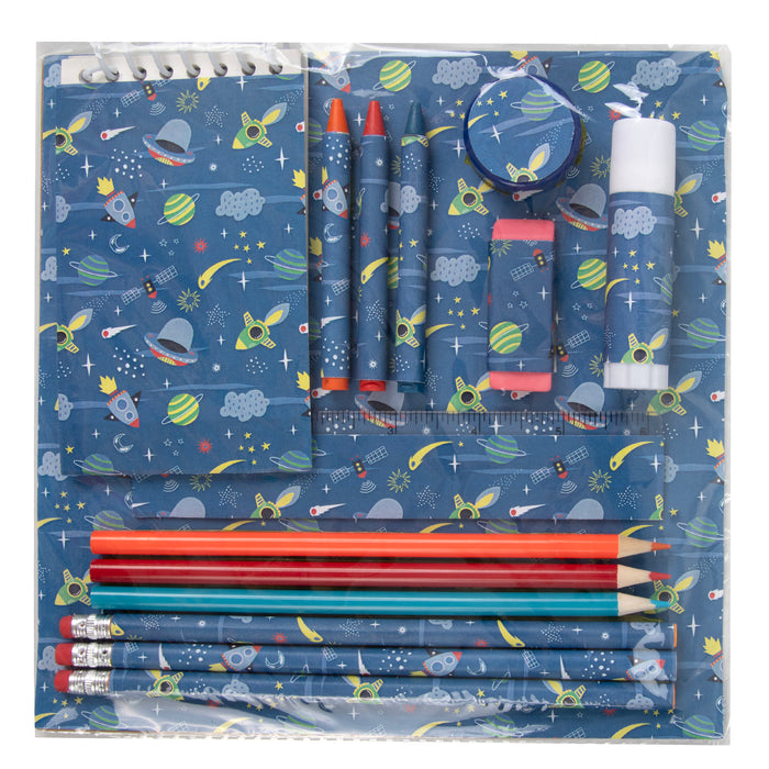 17-inch Outerspace Themed Backpack with 14-Piece School Supplies Kit