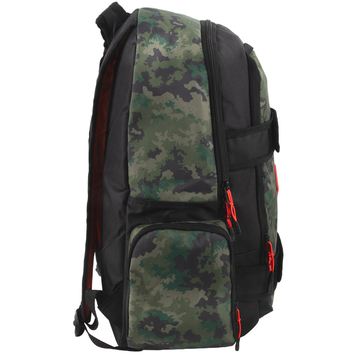 20-Inch Bulk Dual Strap Skate Backpack w Laptop Sleeve - Camo Print