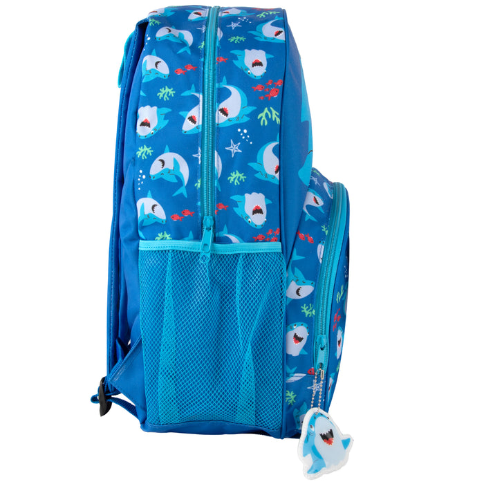 17 Inch Shark Themed Backpack with Matching Mini Bag & Keychain