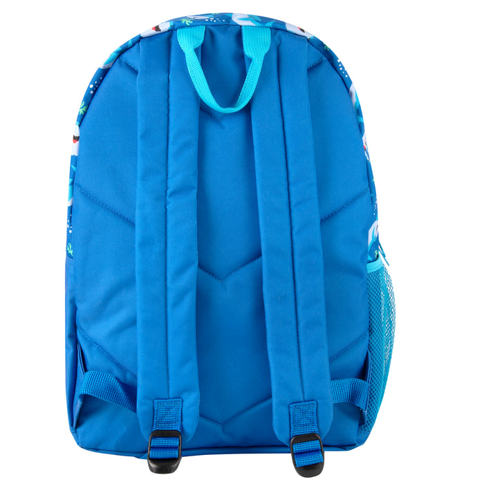 17 Inch Shark Themed Backpack with Matching Mini Bag & Keychain