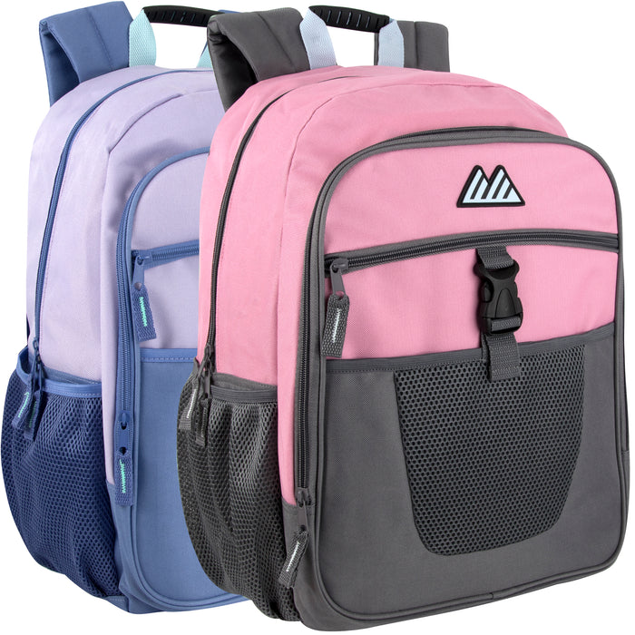 18-Inch Bulk Front Mesh Pocket With Buckel Backpack - 2 Colors