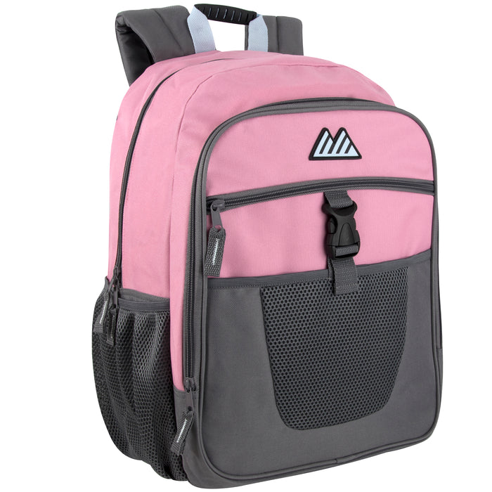18-Inch Bulk Front Mesh Pocket With Buckel Backpack - 2 Colors