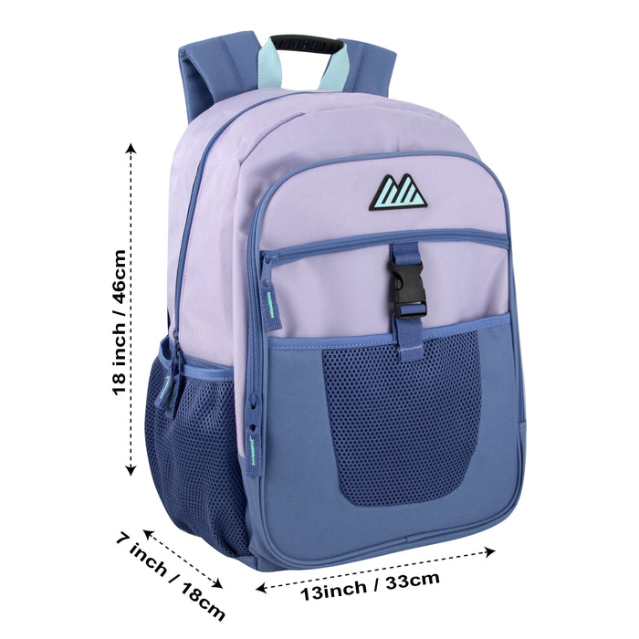 18-Inch Bulk Front Mesh Pocket With Buckel Backpack - 2 Colors