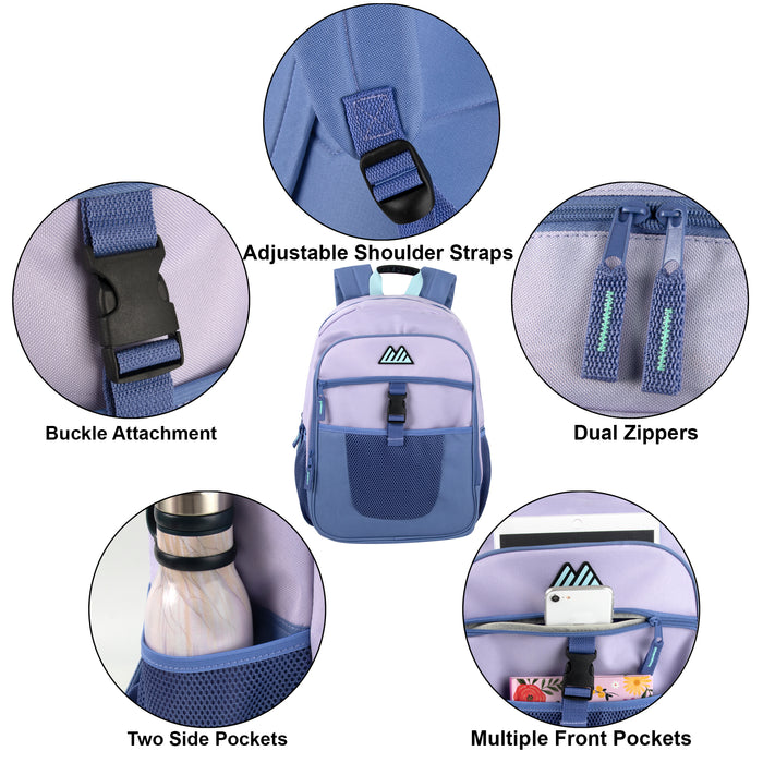 18-Inch Bulk Front Mesh Pocket With Buckel Backpack - 2 Colors