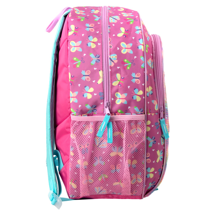 17-Inch Bulk Sequined Butterfly Children's Backpack with Matching Coin Purse (Pink)