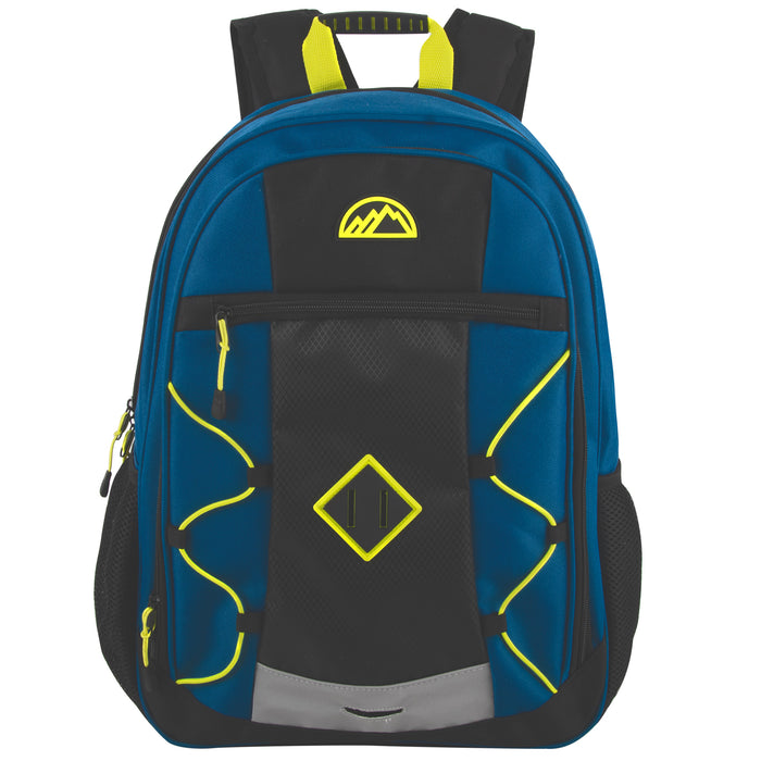 18 Inch Mountain Edge Double Vertial Bungee Backpack with Laptop Section - Blue