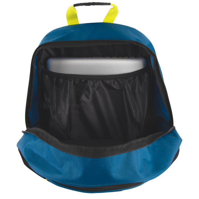 18 Inch Mountain Edge Double Vertial Bungee Backpack with Laptop Section - Blue