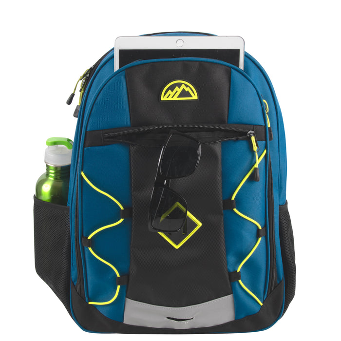 18 Inch Mountain Edge Double Vertial Bungee Backpack with Laptop Section - Blue