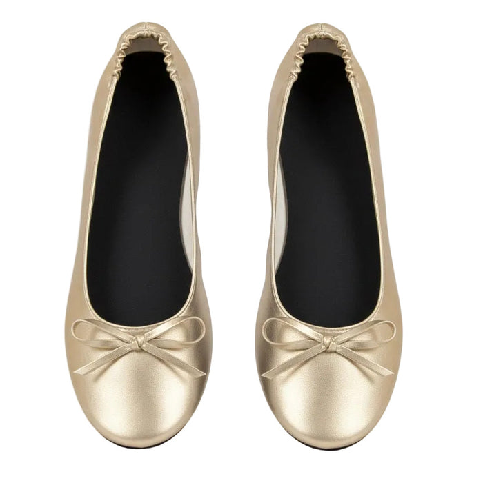 Women's Wedding Ballet Shoes With Display Box & Sign - Gold