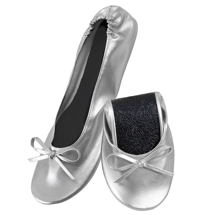 Women's Wedding Ballet Shoes With Display Box & Sign - Silver