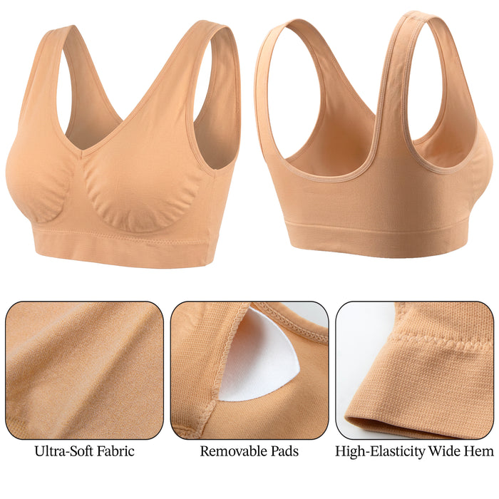 Women's Padded Wireless Pullover Bra - 2 Color Assortment