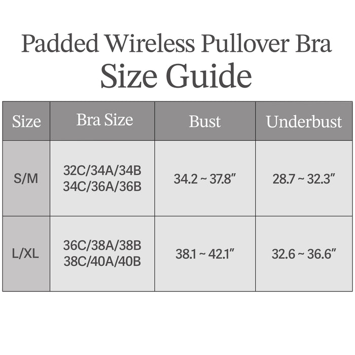 Women's Padded Wireless Pullover Bra - 2 Color Assortment