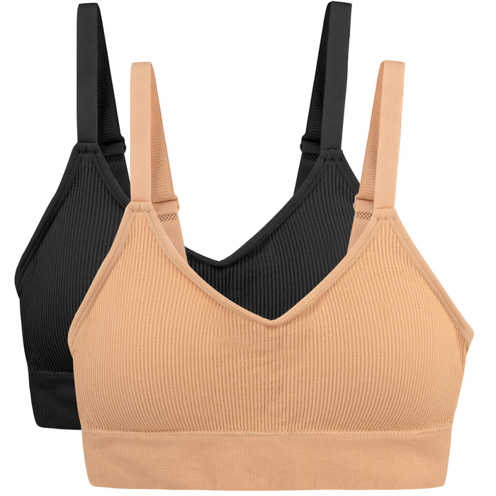 Women's Padded Wireless Pullover Bra With Adjustable Straps - 2 Color Assortment