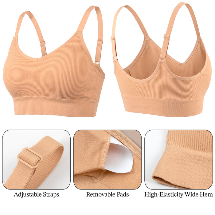 Women's Padded Wireless Pullover Bra With Adjustable Straps - 2 Color Assortment