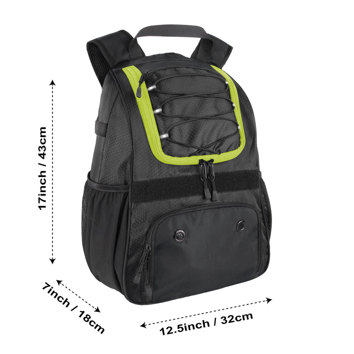 Baseball Backpacks with Bat, Ball & Shoe Compartment - Black