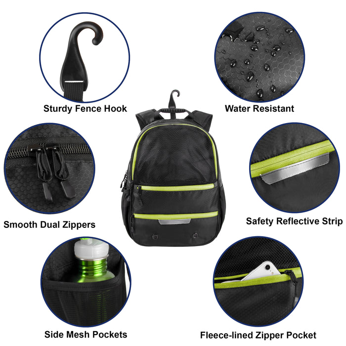 17-Inch Bulk Universal Sports Backpacks - Black