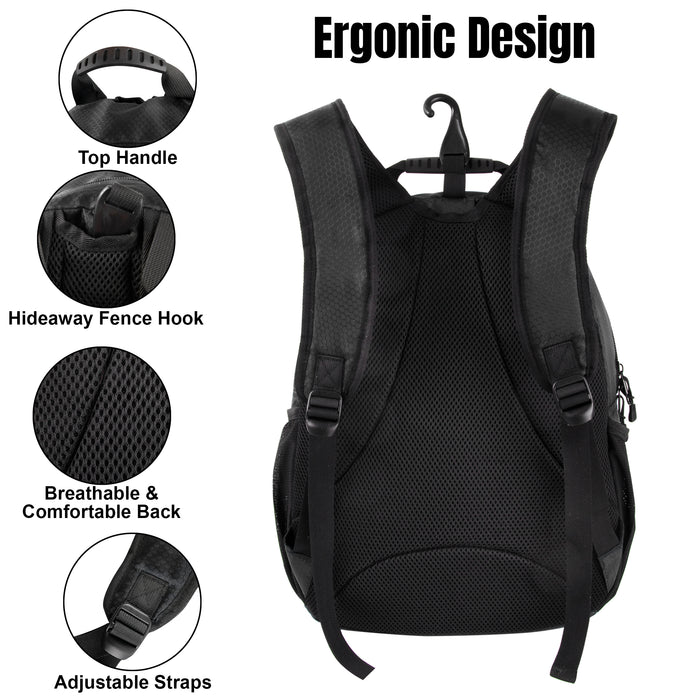 17-Inch Bulk Universal Sports Backpacks - Black
