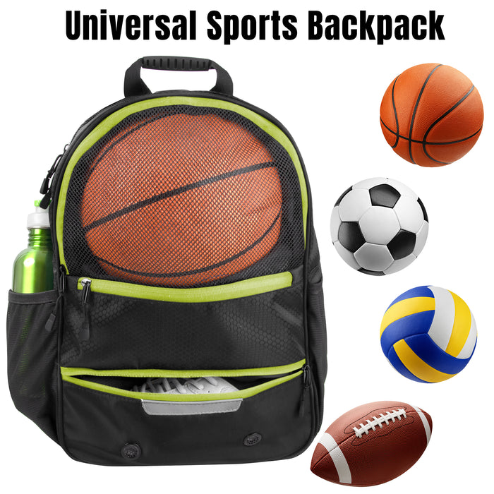 17-Inch Bulk Universal Sports Backpacks - Black