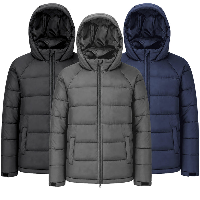 Men's Winter Hooded Puffer Coat - 3 Colors