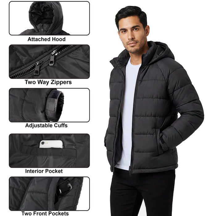 Men's Winter Hooded Puffer Coat - 3 Colors