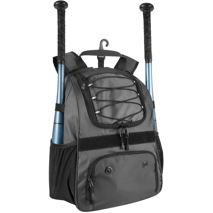 Baseball Backpacks with Bat, Ball & Shoe Compartment - Grey