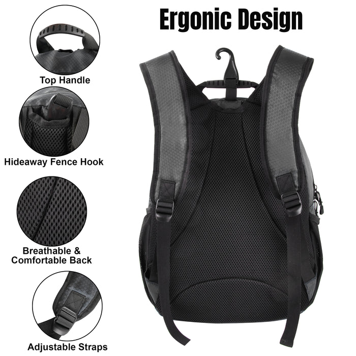 17-Inch Bulk Universal Sports Backpacks - Grey