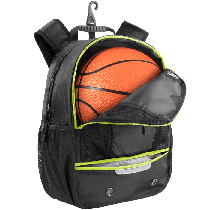 Universal Sports Backpacks with Ball & Shoe Compartment - Black